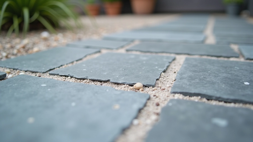 Close-up view of professionally executed grouting between patio stones